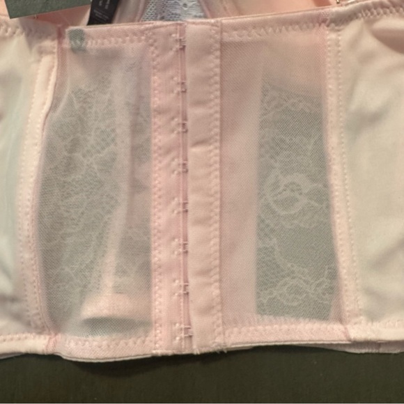 NWT Body Rage Light Pink XL Lace Bow Cropped Corset Cup: 38D-40C/D - Picture 4 of 5